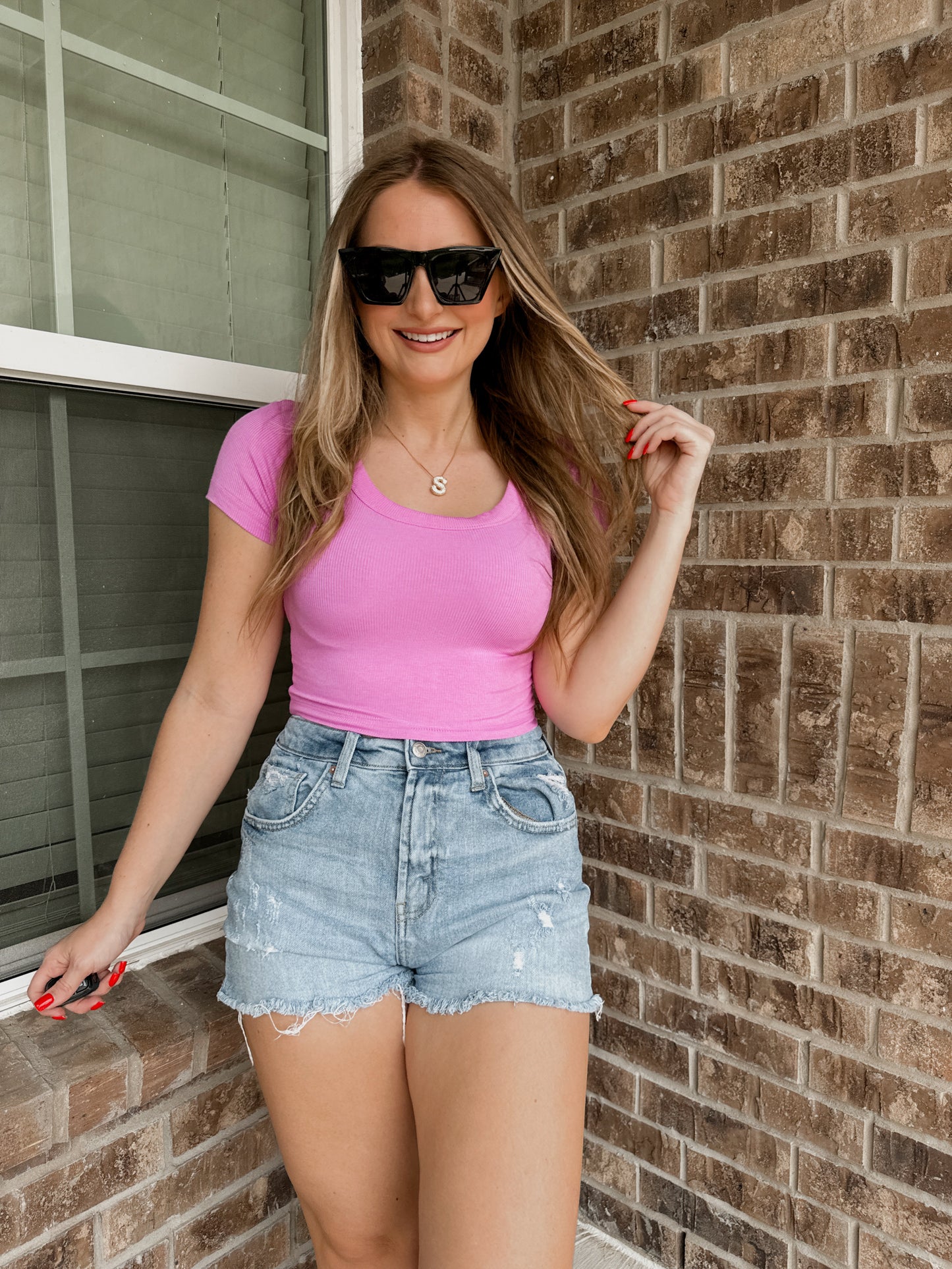 Bristol Basic Tee - Bright Pink - The Pretty Peach