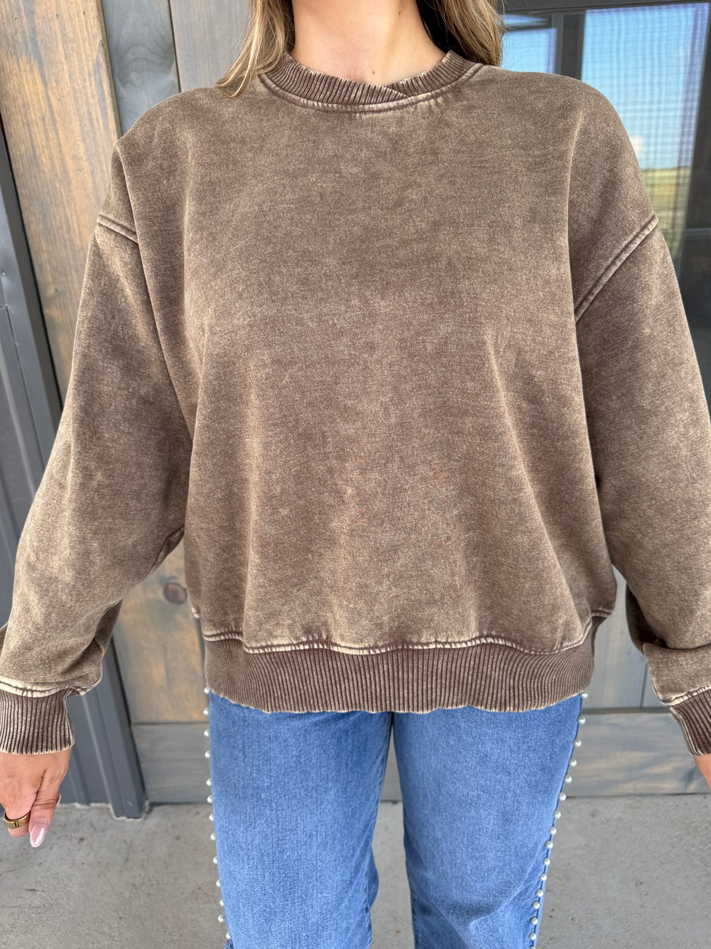 Carlie Acid Washed Oversized Fleece Pullover - Multiple Colors