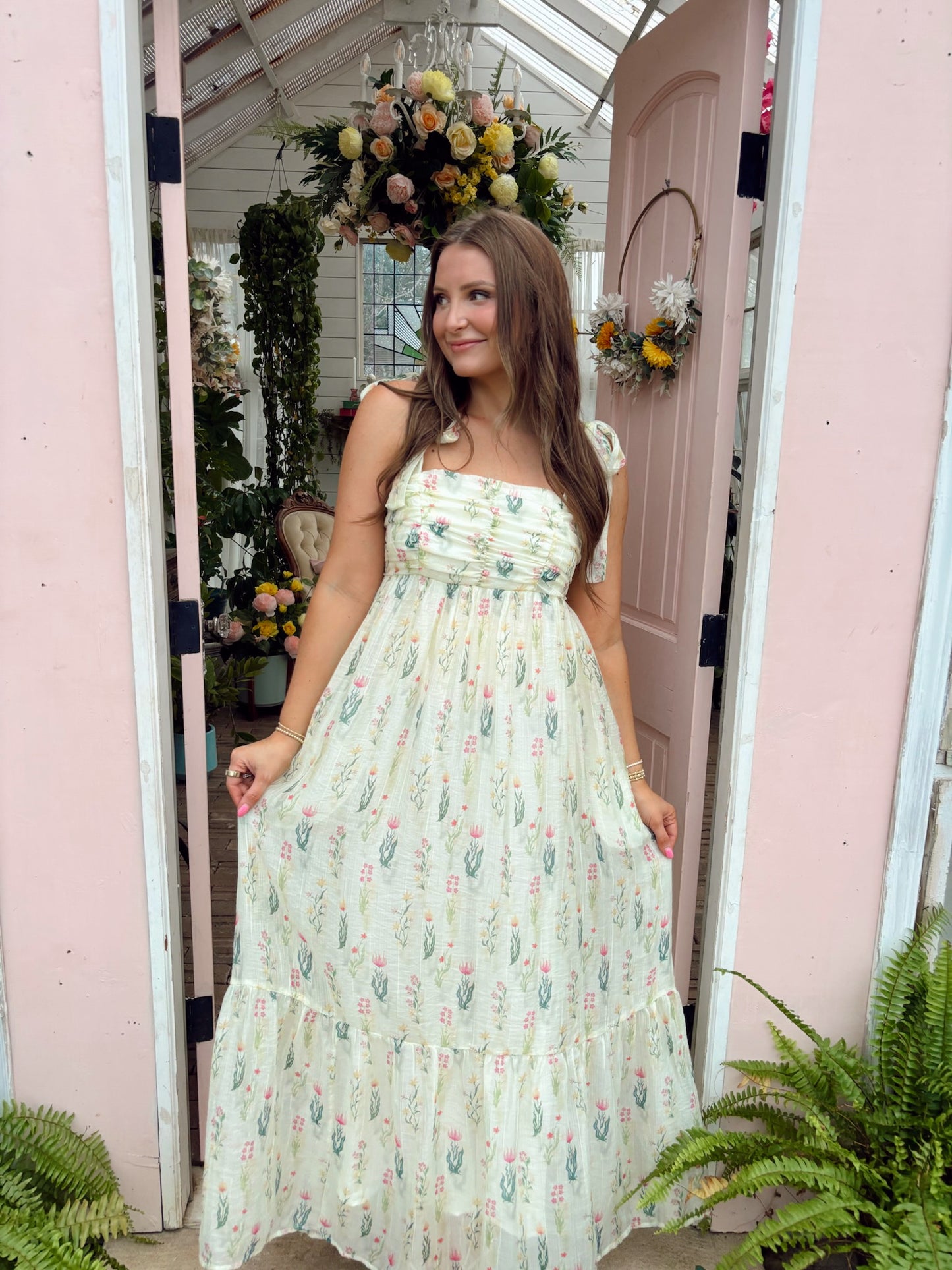 Boho Blooms Floral Maxi Dress - Butter Yellow