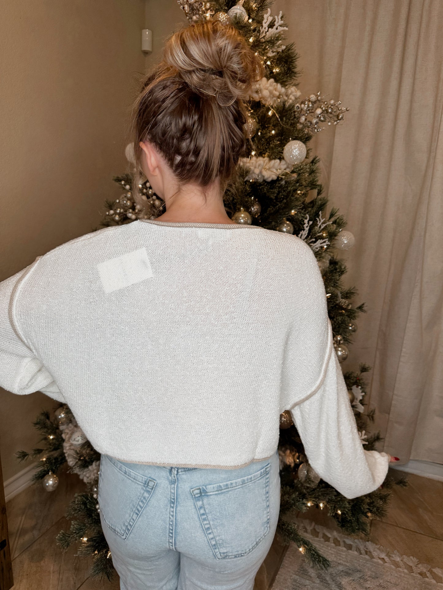 Landry Boat Neck Sweater - Cream - The Pretty Peach
