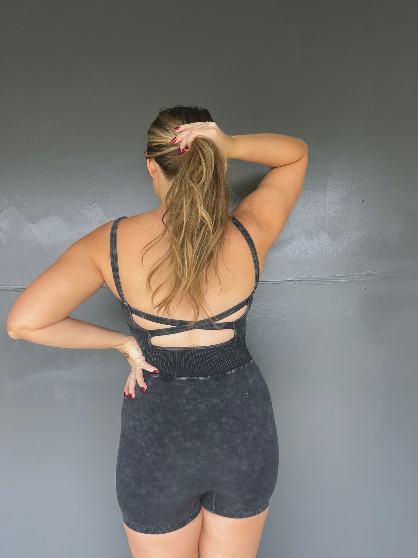 Cassidy Sporty Romper - Ash Black - The Pretty Peach