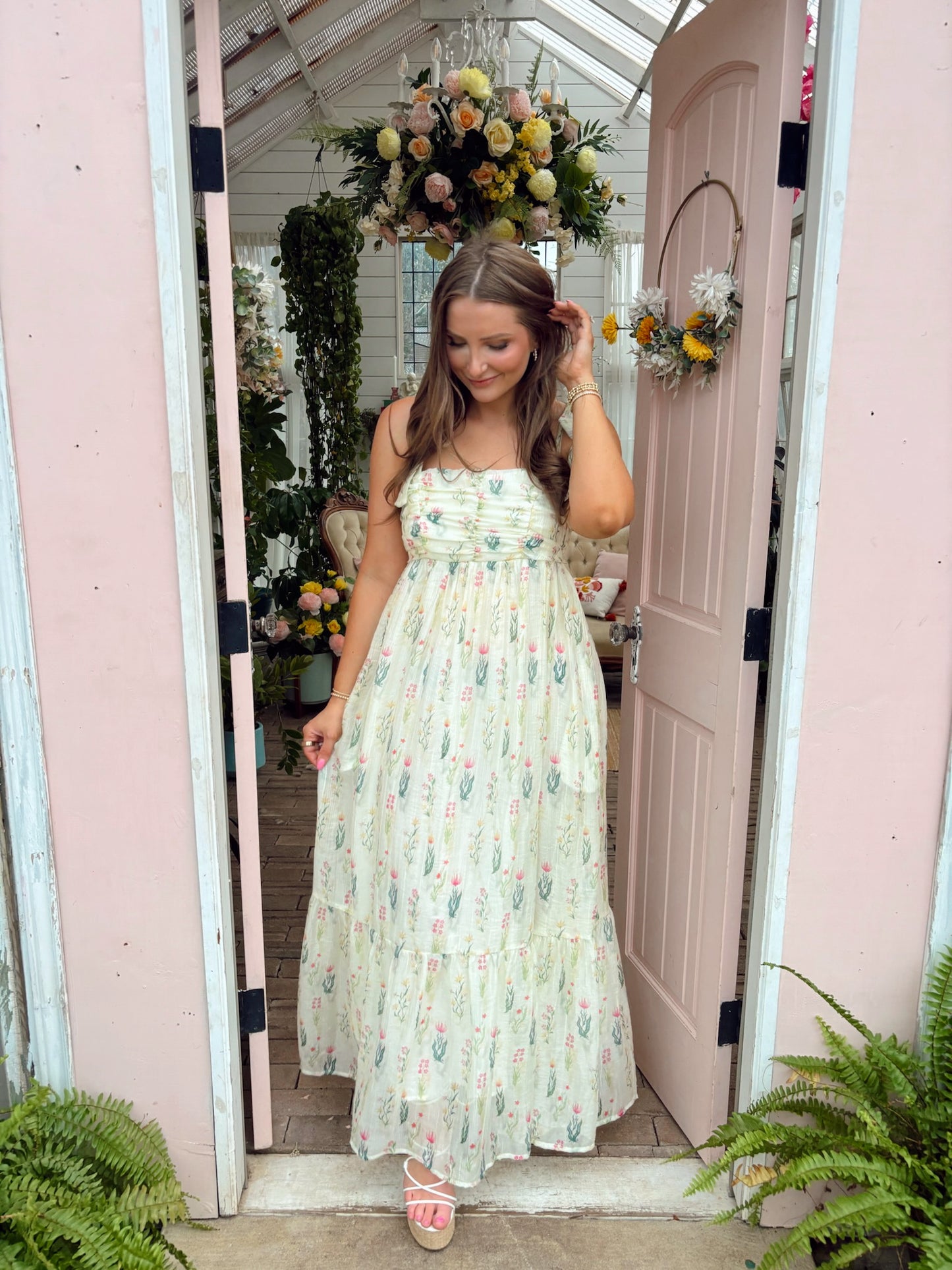 Boho Blooms Floral Maxi Dress - Butter Yellow
