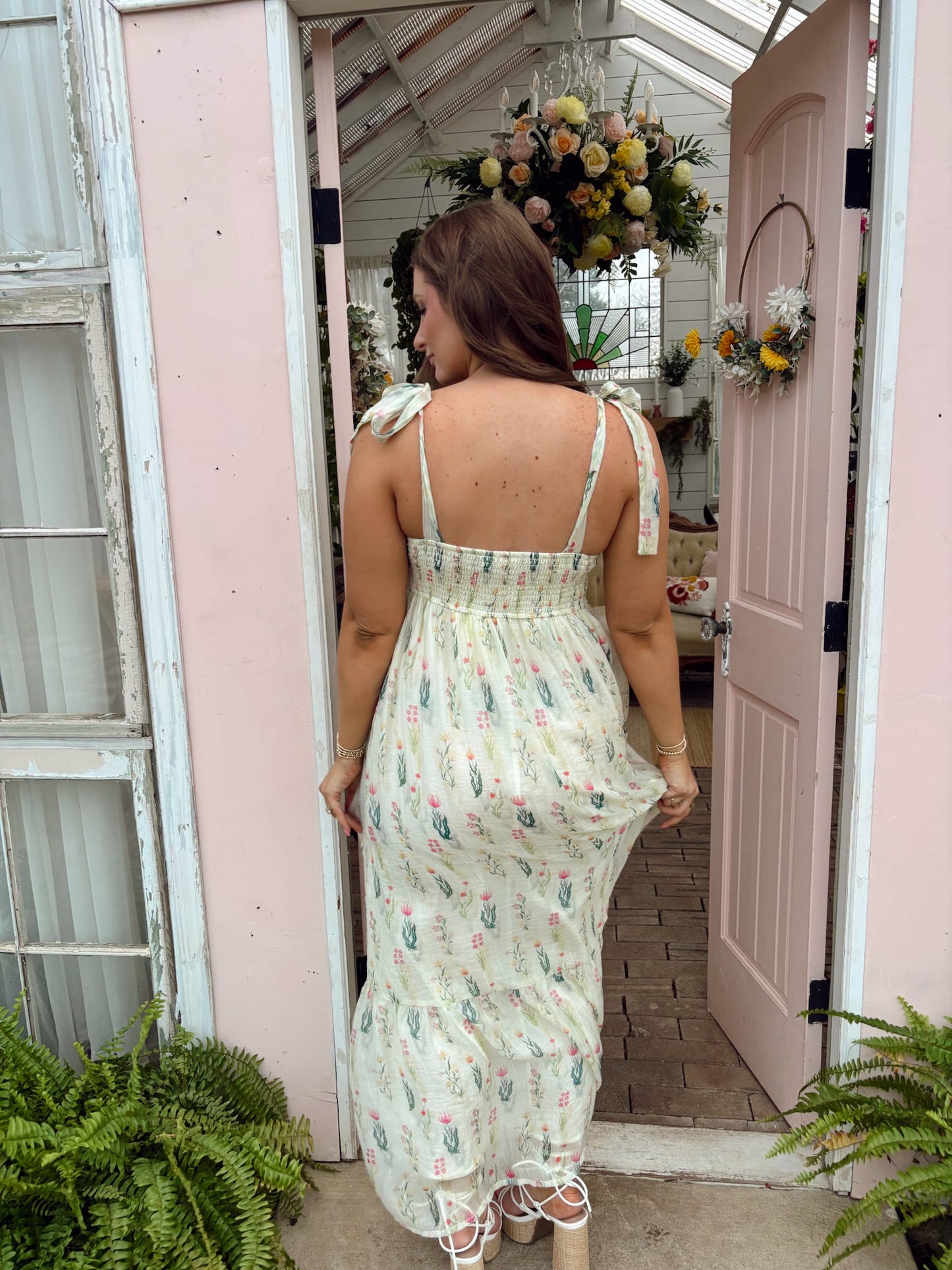 Boho Blooms Floral Maxi Dress - Butter Yellow