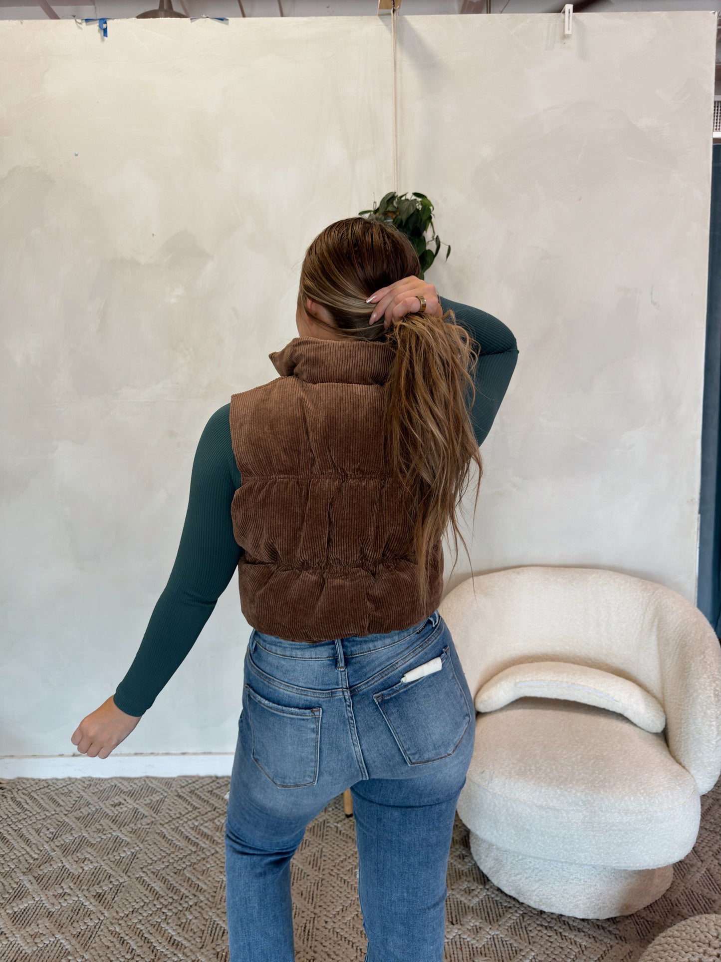 Whitney Corduroy Puffer Vest - Multiple Colors - The Pretty Peach