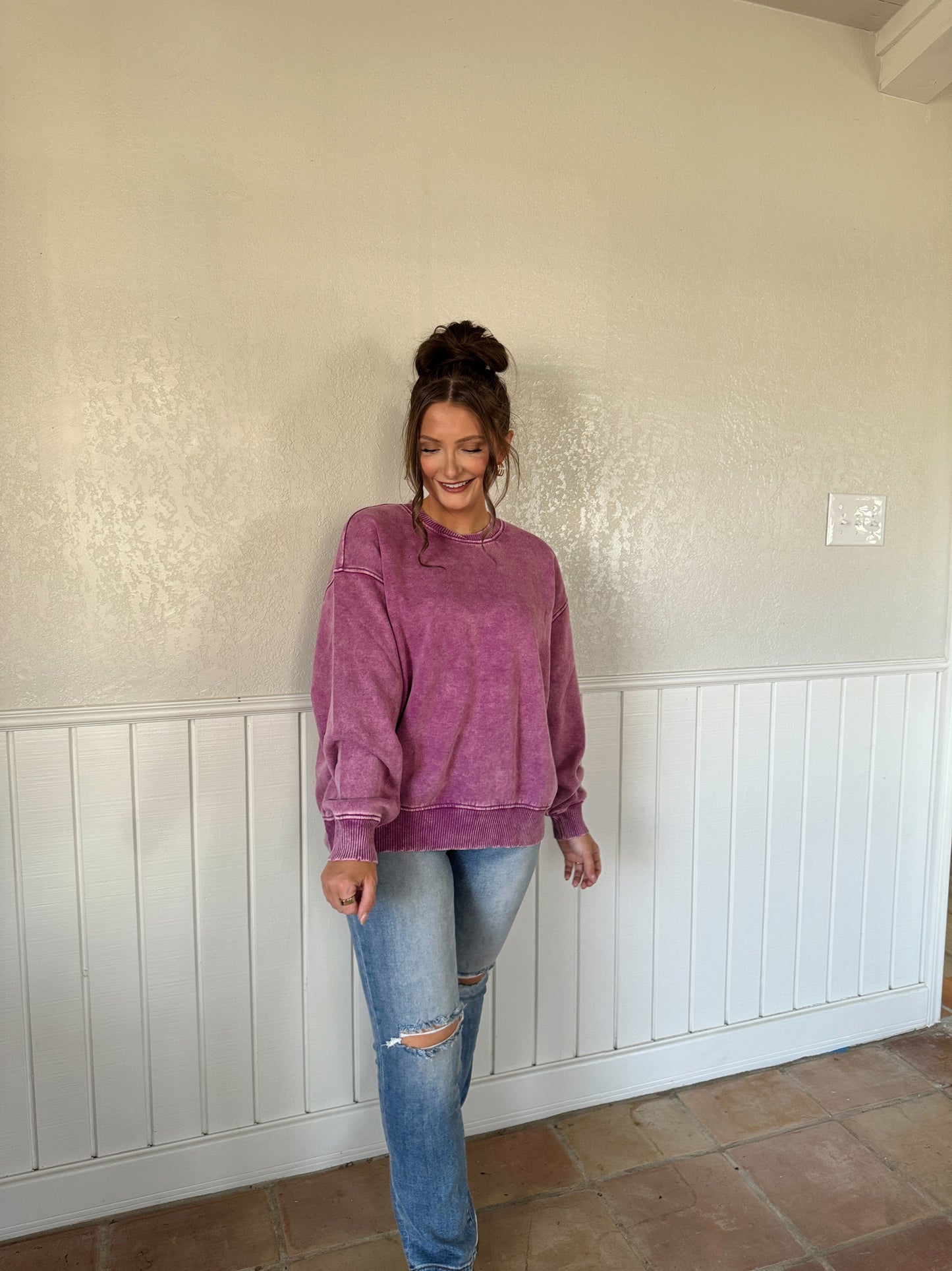 Carlie Acid Washed Oversized Fleece Pullover - Multiple Colors
