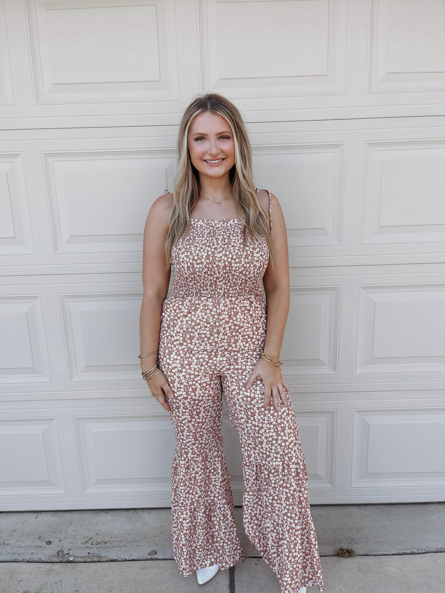 Carsyn Wide Leg Floral Jumpsuit - The Pretty Peach