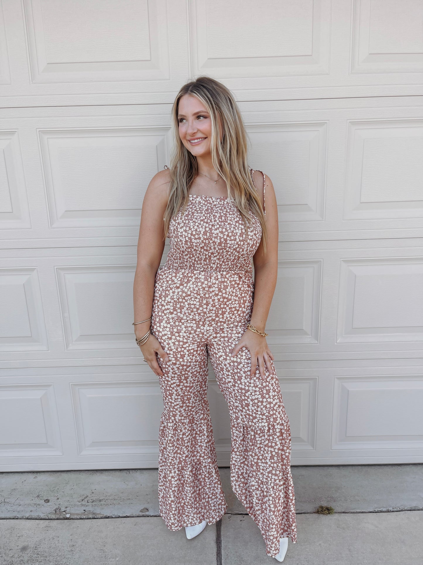 Carsyn Wide Leg Floral Jumpsuit - The Pretty Peach