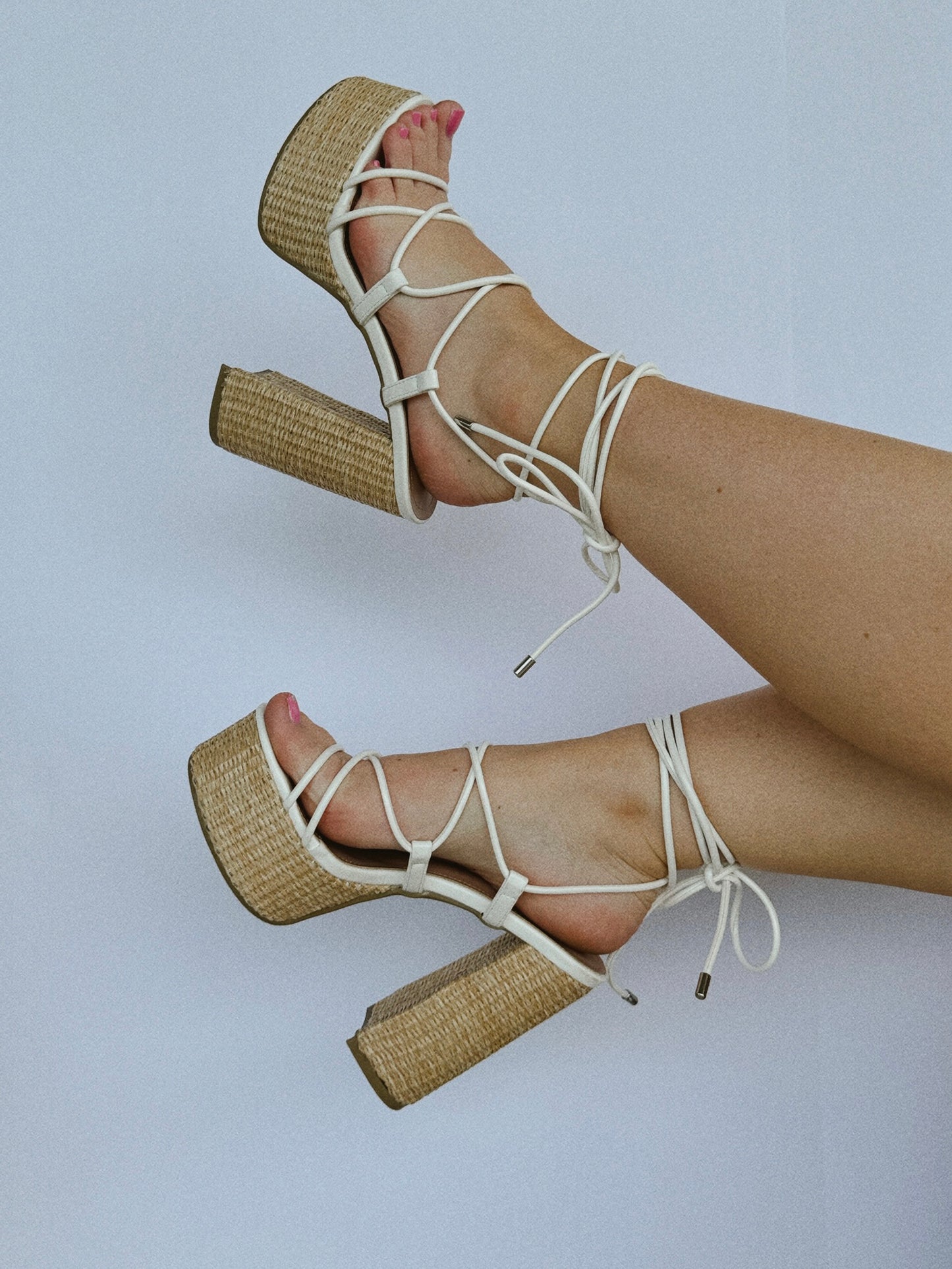 Sienna Platform Heels - White - The Pretty Peach