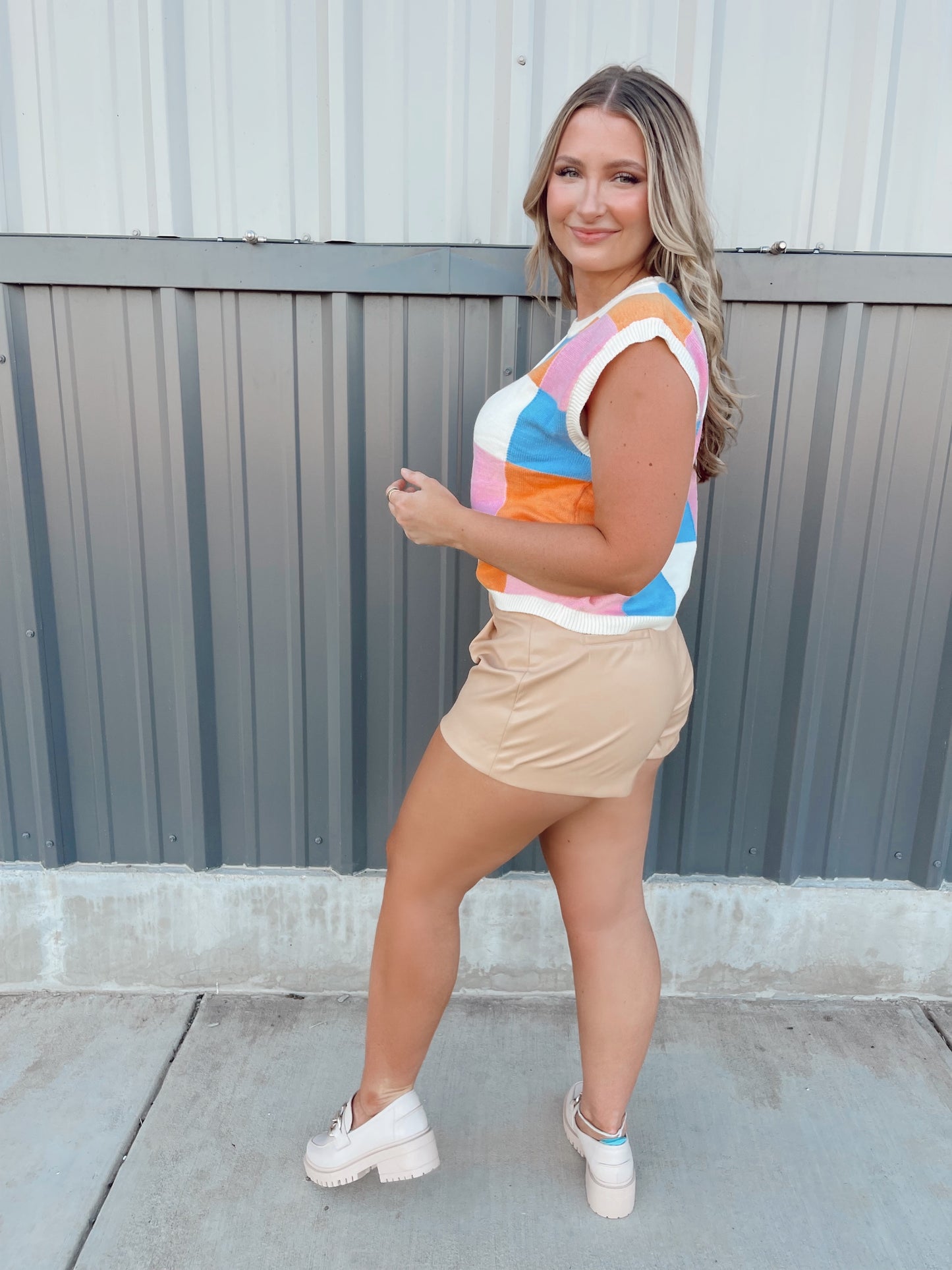 Jordan Faux Leather Shorts - Tan - The Pretty Peach