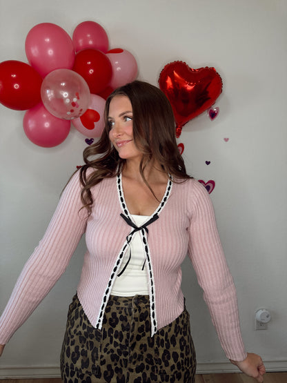 Kennedy Ribbon Cardigan - Pink