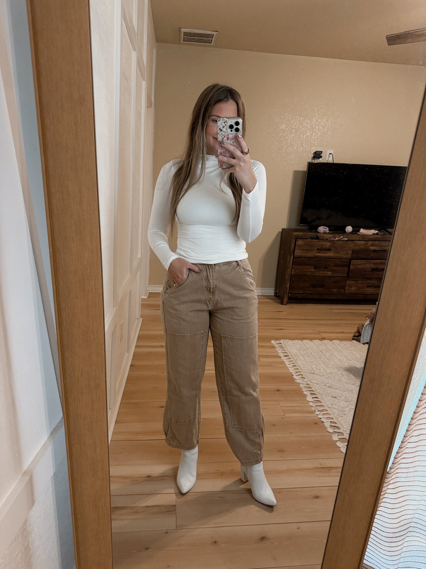 Kenna Barrel Jeans - Taupe