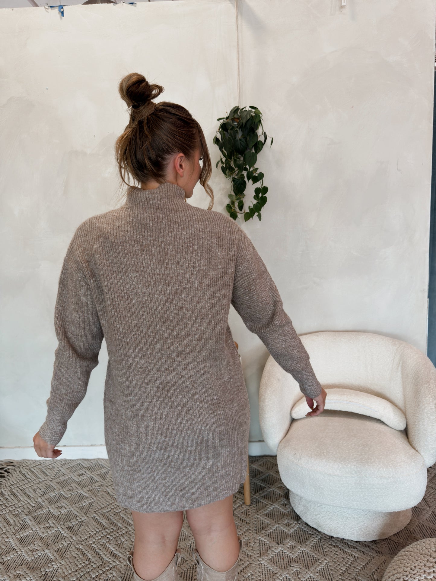 Kayline Sweater Dress - Taupe