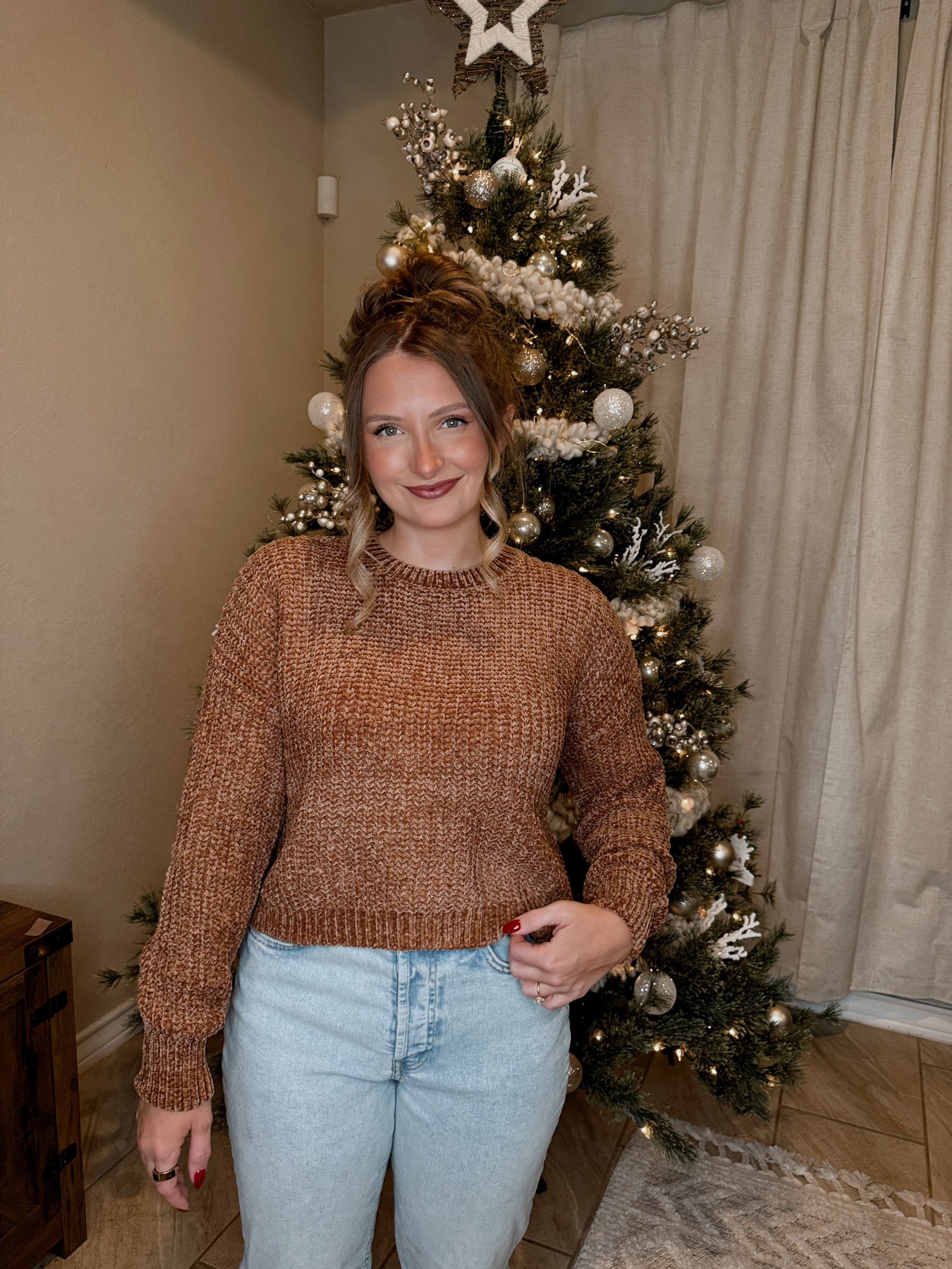 Chenille Knit Sweater - 5 Colors Available - The Pretty Peach