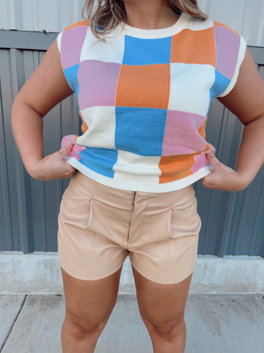 Jordan Faux Leather Shorts - Tan - The Pretty Peach