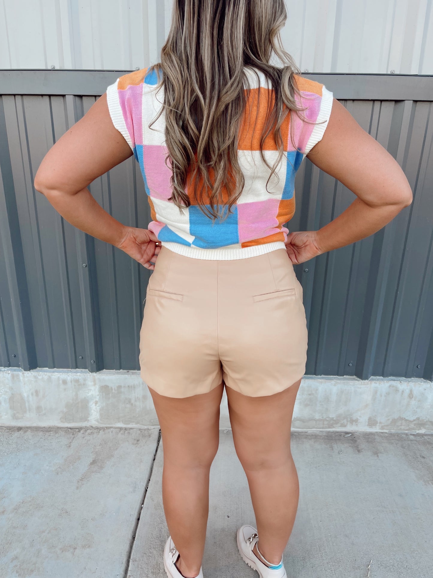 Jordan Faux Leather Shorts - Tan - The Pretty Peach