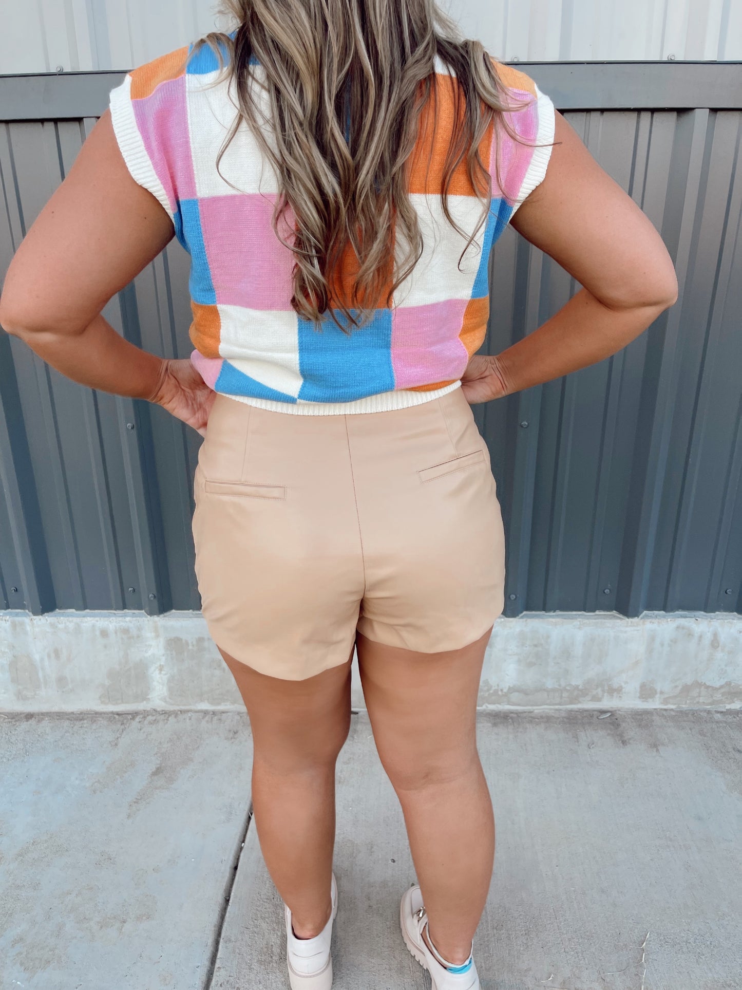 Jordan Faux Leather Shorts - Tan - The Pretty Peach