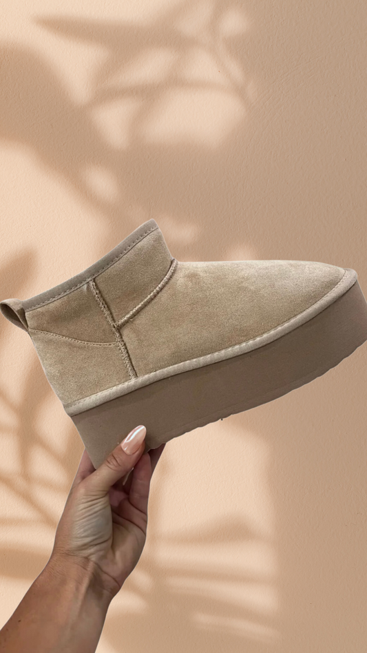 Mini Ankle Platform Boot - Oatmeal