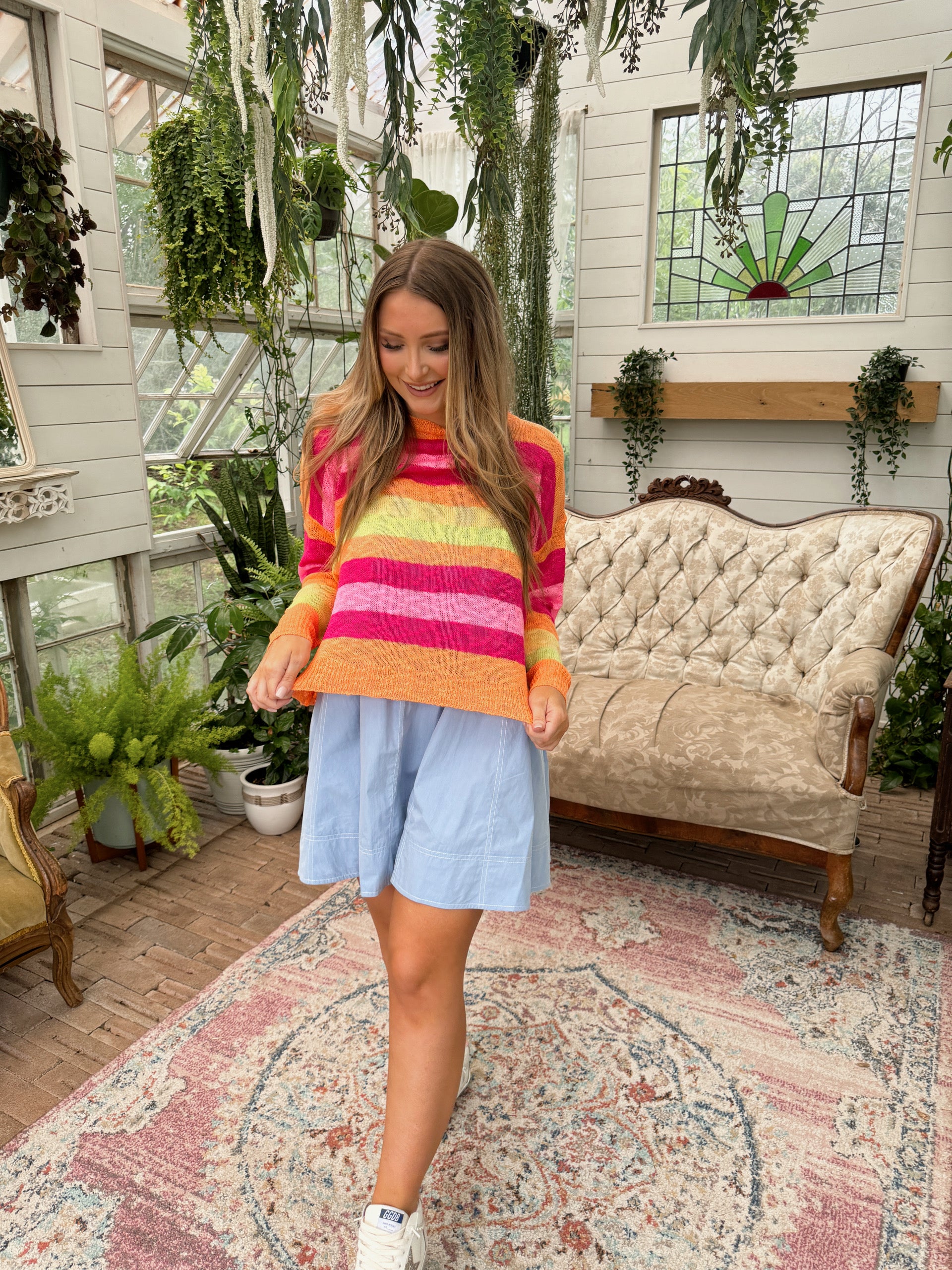 Payton Striped Sweater - Multi - The Pretty Peach