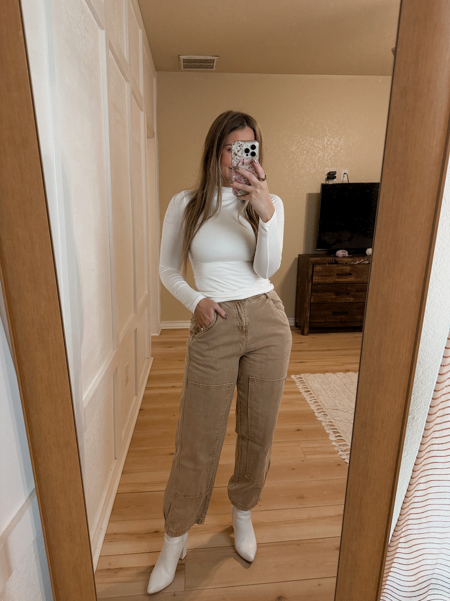 Kenna Barrel Jeans - Taupe