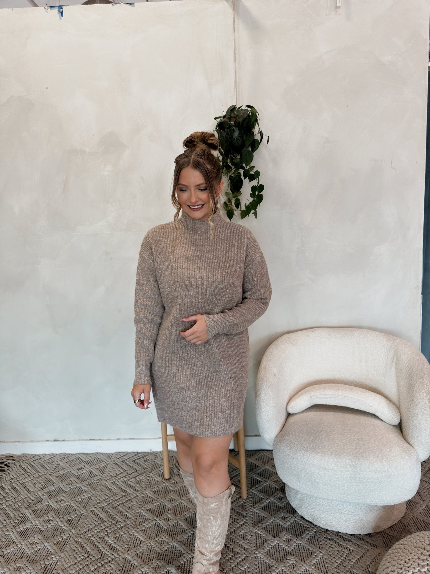 Kayline Sweater Dress - Taupe