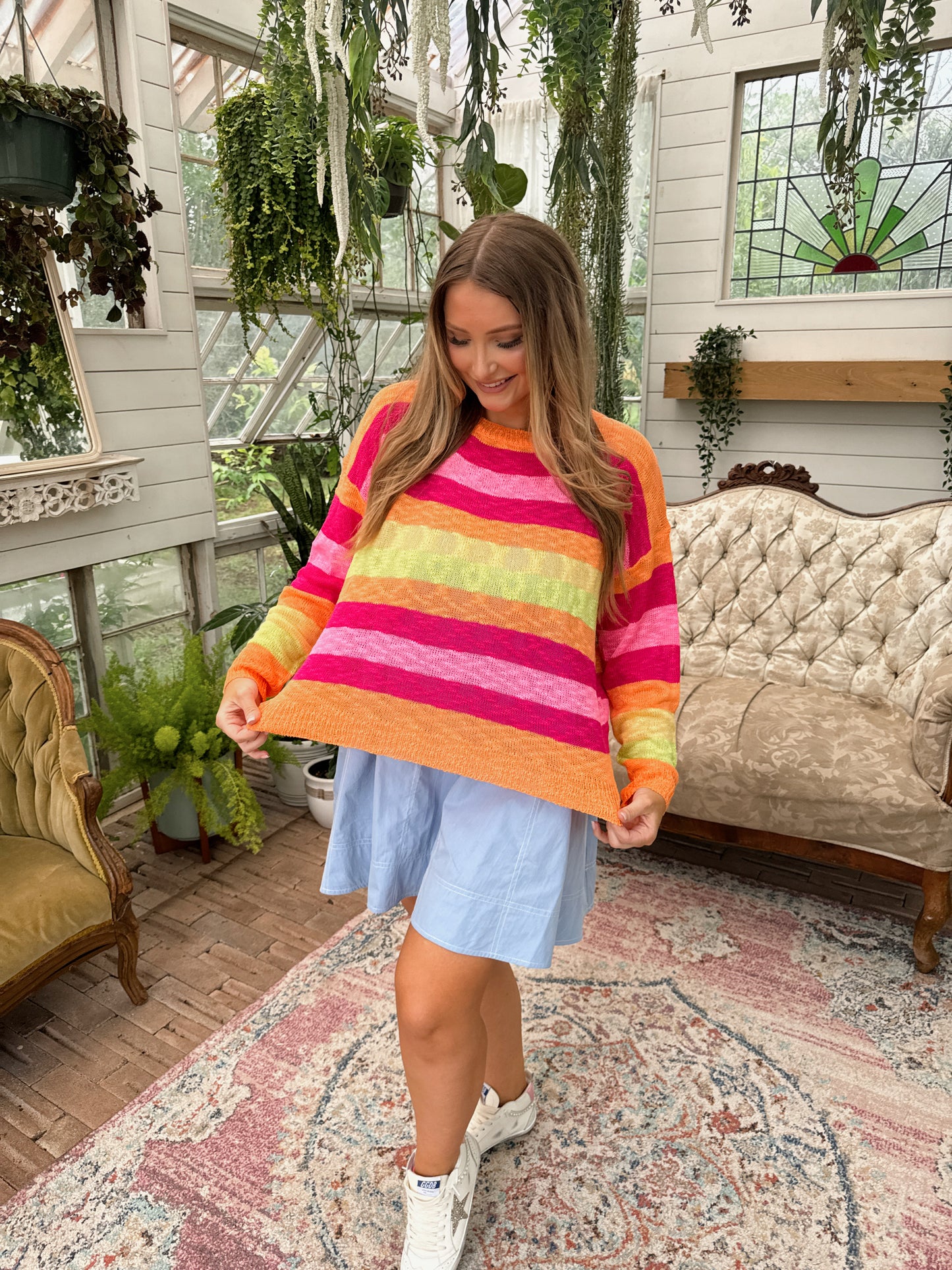 Payton Striped Sweater - Multi - The Pretty Peach