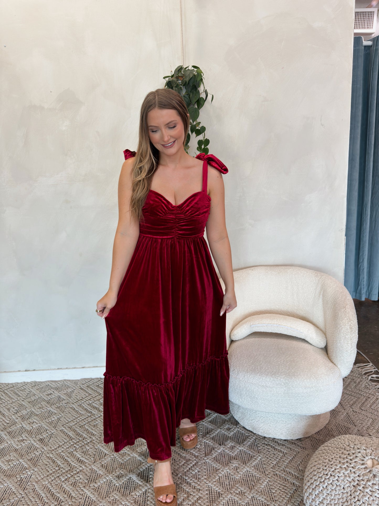 Rae Velvet Midi Dress - Multiple Colors